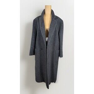 Vintage 80s Cassidy Pure Wool Button Up Grey Overcoat Womens Sz 6 Made In US